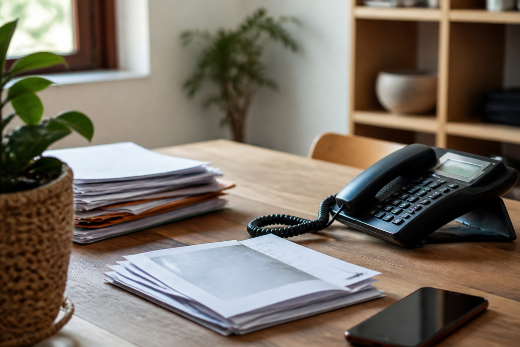 Documents et telephone centralisant demandes de renovation