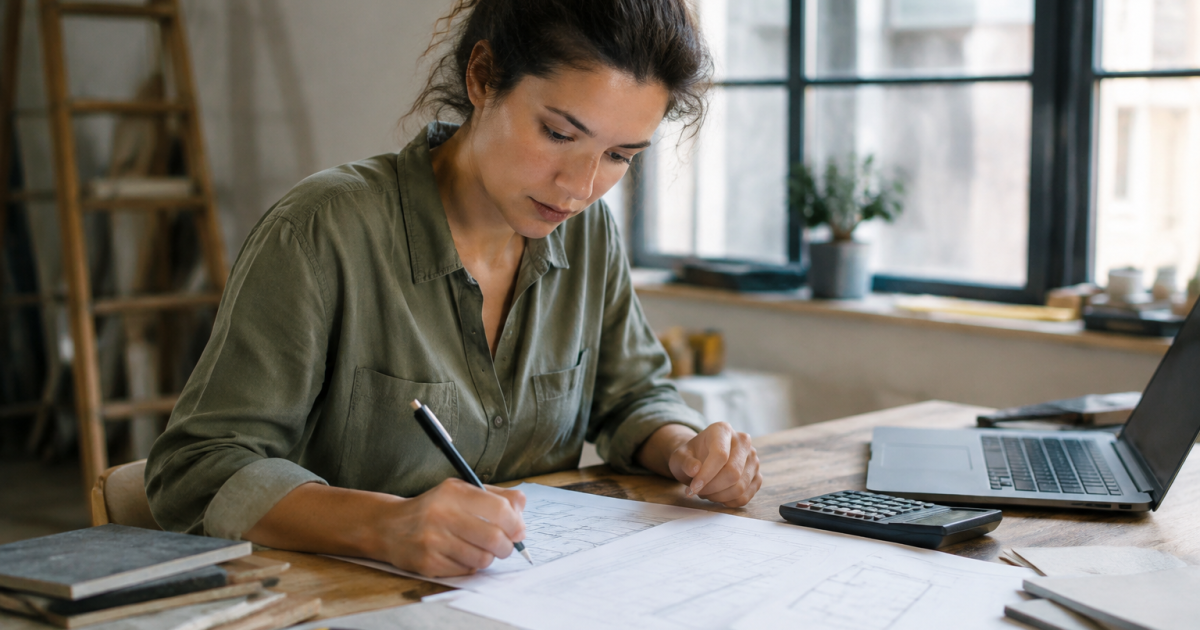 Document estimation renovation maison sur bureau