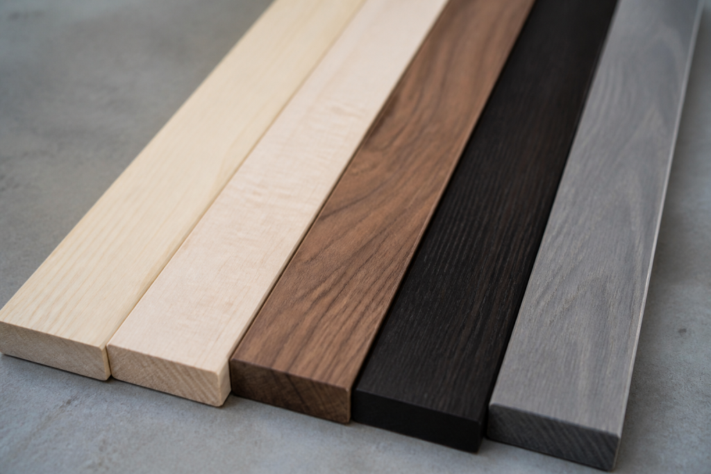 Planches bois frene erable noyer wenge gris